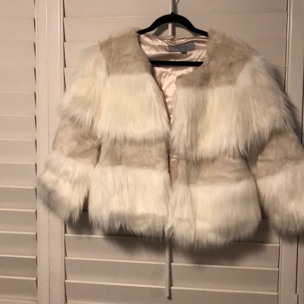Fluffy two toned sweater